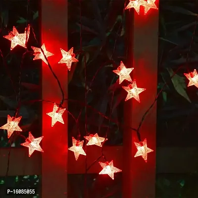 JSTBUY LABEL 28 LED 10M Star Shape LED String Lights Multi Color Fairy Lamp for Christmas Diwali Birthday Wedding Decoration (Red)-thumb2