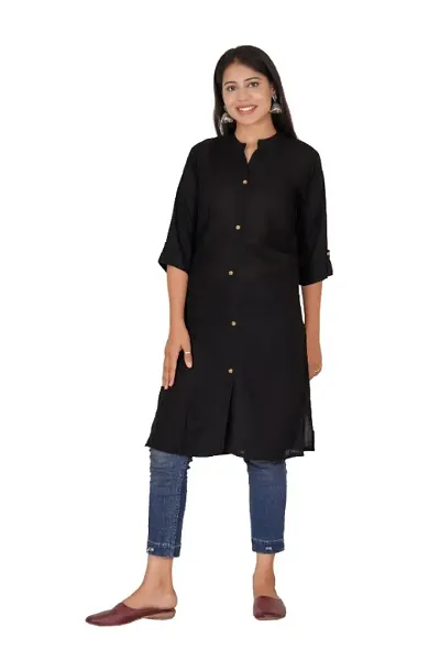 Stylish Rayon Solid Kurtis For Women