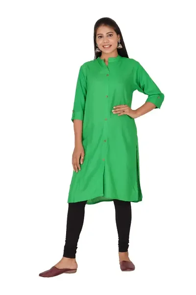 Stylish Rayon Solid Kurtis For Women