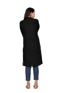 Stylish Rayon Black Solid Kurtis For Women-thumb1