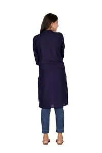 Stylish Rayon Navy Blue Solid Kurtis For Women-thumb2