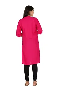 Stylish Rayon Dark Pink Solid Kurtis For Women-thumb1