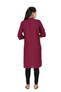 Stylish Rayon Maroon Solid Kurtis For Women-thumb1