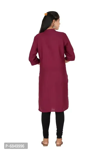 Stylish Rayon Maroon Solid Kurtis For Women-thumb2