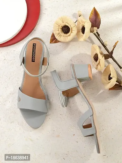 FOOTLOOSE Women's Grey Heel Sandals-thumb2