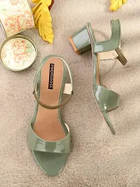 FOOTLOOSE Women's Green Heel Sandals-thumb1