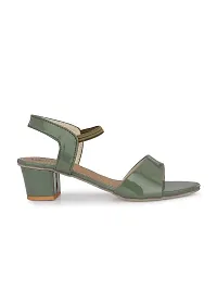 FOOTLOOSE Women's Green Heel Sandals-thumb2