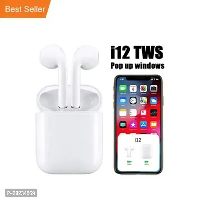 ws I12 Headphone Wireless Earphones With charging case B13 Bluetooth Headset  (Classy White, True Wireless)