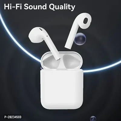 ws I12 Headphone Wireless Earphones With charging case B13 Bluetooth Headset  (Classy White, True Wireless)-thumb2