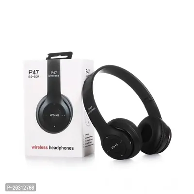 Bluetooth headphones wireless headset P47 Bluetooth Headset  (Black, On the Ear)-thumb0