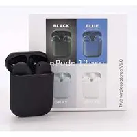 In pods i12 Earphone Stereo v5.0 with Touch Sensor Bluetooth Headset Bluetooth Headset  (Black, True Wireless)-thumb3