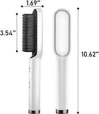 Hair Straightener Comb for Women  Men, Hair Styler, Straightener Machine Brush/PTC Heating Electric Straightener with 5 Temperature Control Hair Straightener white colour-thumb1