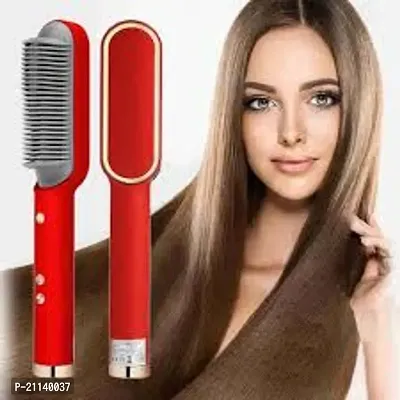Hair Straightener Comb for Women  Men, Hair Style, Straightener Machine Brush/PTC Heating Electric Straightener with 5 Temperature Control Hair Straightener colour as per available-thumb0