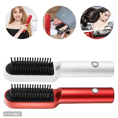 Hair Straightener Comb for Women  Men, Hair Style, Straightener Machine Brush/PTC Heating Electric Straightener with 5 Temperature Control Hair Straightener colour as per available-thumb4