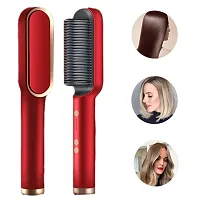 Hair Straightener Comb for Women  Men, Hair Styler, Straightener Machine Brush/PTC Heating Electric Straightener with 5 Temperature Control Hair Straightener colour as per available-thumb1