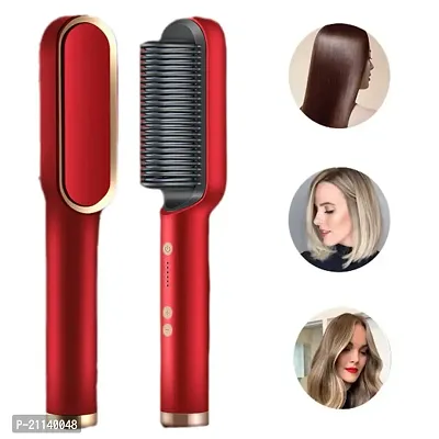 Hair Straightener Comb for Women  Men, Hair Styler, Straightener Machine Brush/PTC Heating Electric Straightener with 5 Temperature Control Hair Straightener colour as per available-thumb2