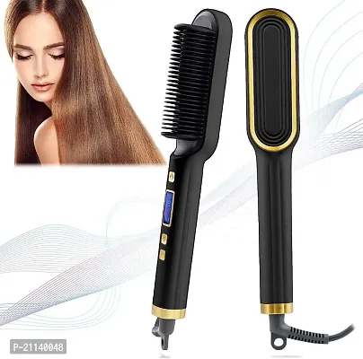 Hair Straightener Comb for Women  Men, Hair Styler, Straightener Machine Brush/PTC Heating Electric Straightener with 5 Temperature Control Hair Straightener colour as per available-thumb3