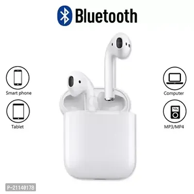 I12 TWS with in Built Mic Bluetooth headset 63 Bluetooth Headset  (White, True Wireless)