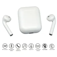 I12 TWS with in Built Mic Bluetooth headset 63 Bluetooth Headset  (White, True Wireless)-thumb3