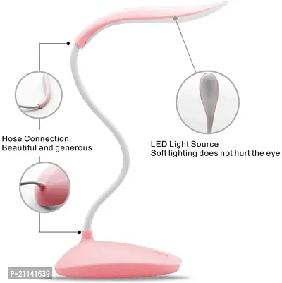 Study Lamp Rechargeable Led Touch On Off Switch  Study Reading DimmerTable Lamps White Desk Light Lamp(Plastic, Pack of 1)-thumb3