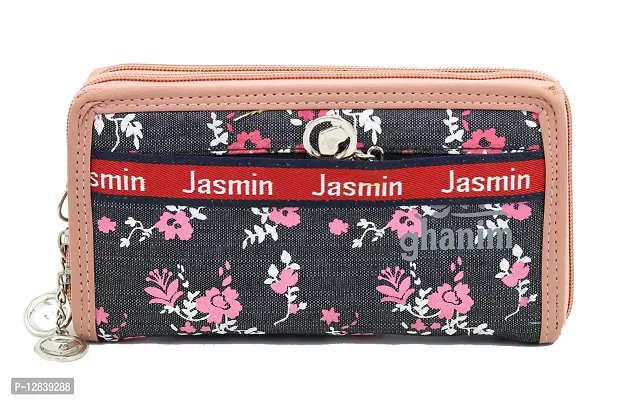 jazaa Small Wristlet Clutch Bag for Women, Ladies Wristlet Purses with Wrist Strap & Zip Closure (black 15)
