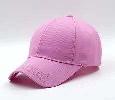 JAZAA Vintage Baseball Cap Snapback Trucker Hat, Outdoor Sports Baseball Cap, Hiking Cap, Running Solid Cap (Pink)-thumb1