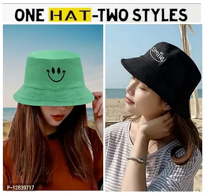 JAZAA Bucket Hat for Women Men Teens Reversible Summer Beach Sun Hat Packable Fisherman Cap for Travel Outdoor Hiking Beige (Light Green)-thumb4