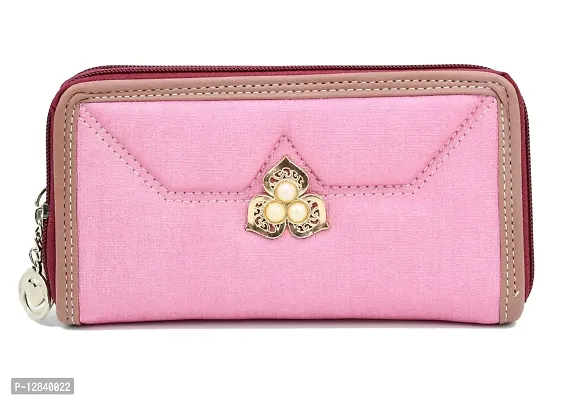 jazaa Small Wristlet Clutch Bag for Women, Ladies Wristlet Purses with Wrist Strap & Zip Closure (pink 1)