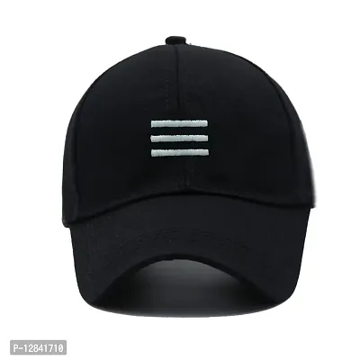JAZAA Unisex Cotton Baseball Cap (bs 552_Black_Free Size)