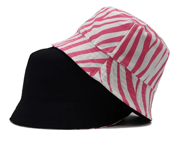 JAZAA Bucket Hat for Women Men Teens Reversible Summer Beach Sun Hat Packable Fisherman Cap for Travel Outdoor Hiking (Black)