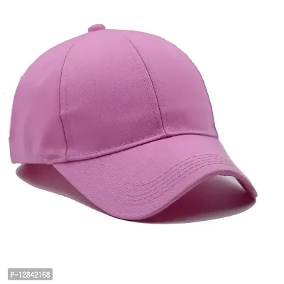 JAZAA Vintage Baseball Cap Snapback Trucker Hat, Outdoor Sports Baseball Cap, Hiking Cap, Running Solid Cap (Pink)-thumb0
