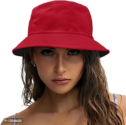 JAZAA Bucket Hat for Women Men Teens Summer Beach Sun Hat Packable Fisherman Cap for Travel Outdoor Hiking (red)