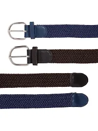 Elegant Canvas Braided Unisex Belts- Pack Of 2-thumb2