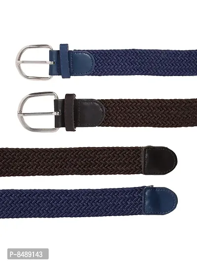 Elegant Canvas Braided Unisex Belts- Pack Of 2-thumb3