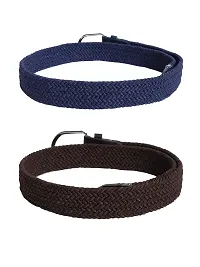 Elegant Canvas Braided Unisex Belts- Pack Of 2-thumb1