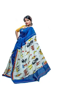 Beautiful Cotton Printed Kalamkari Saree with Blouse piece-thumb1