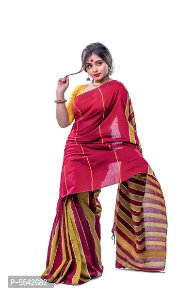 Attractive Cotton Woven Design Saree with Blouse piece-thumb0