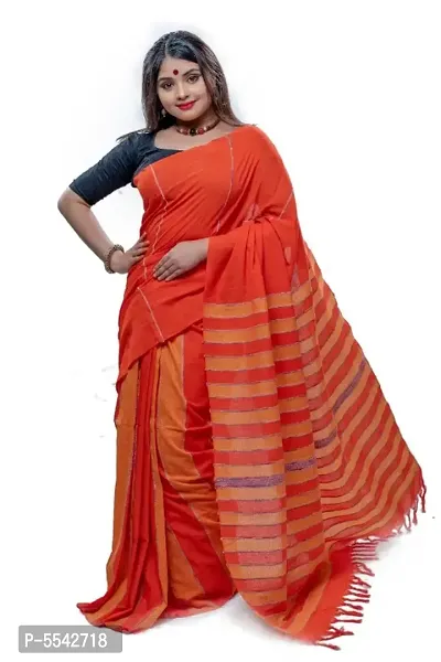 Attractive Cotton Woven Design Saree with Blouse piece