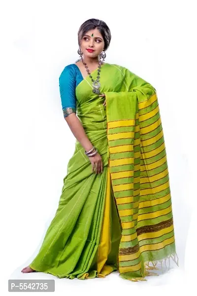 Attractive Khadi Woven Design Saree with Blouse piece-thumb0