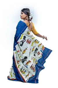 Beautiful Cotton Printed Kalamkari Saree with Blouse piece-thumb2