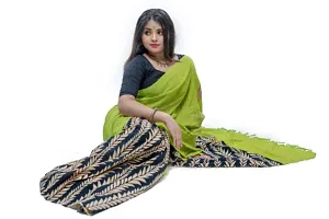 Beautiful Cotton Printed Kalamkari Saree with Blouse piece-thumb1