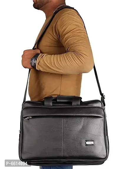 Executive PU Foam Leather Expandable Laptop Messenger Bags-thumb4