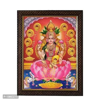 Lalitha Photo Frame Works Synthetic Wood Goddess Lakshmi Pooja Photo Frame (Multicolor)