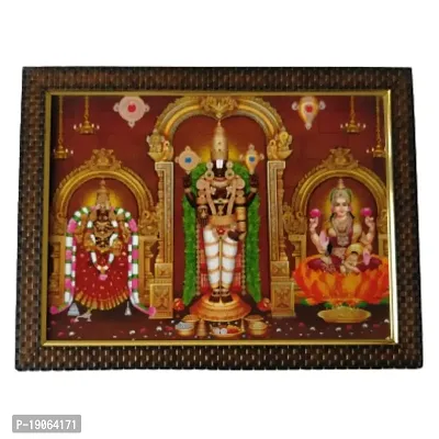 Lalitha Photo Frame Works Tirumala Tirupati Balaji Venkateswara Padmavati and Lakshmi Pooja Photo Frame (Balaji, Padmavati and Laxmi 1)-thumb0