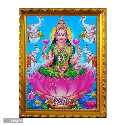 Lalitha Photo Frame Works Goddess Lakshmi/Laxmi Religious Photo Frame for Pooja Room