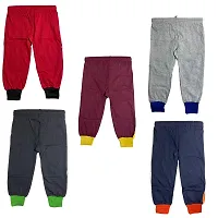 Kids Boys And Girls Multicolor Cotton Plain Lower Track pants (pack of 5)-thumb2