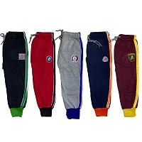 Kids Boys And Girls Multicolor Cotton Plain Lower Track pants (pack of 5)-thumb1