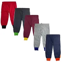 Kids Plain Cotton Trackpant Multicolor Lower For Boys Pack  Of 5-thumb2