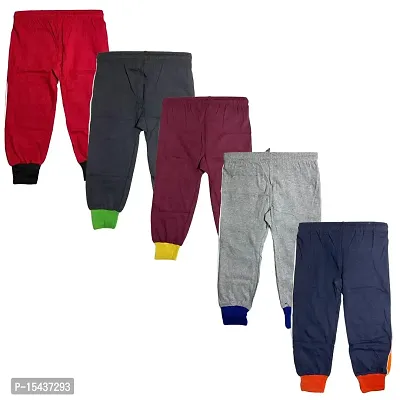 Kids Boys And Girls Lower Multicolor Cotton Track pants (pack of 5)-thumb4