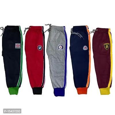 Kids Boys And Girls Lower Multicolor Cotton Track pants (pack of 5)-thumb3